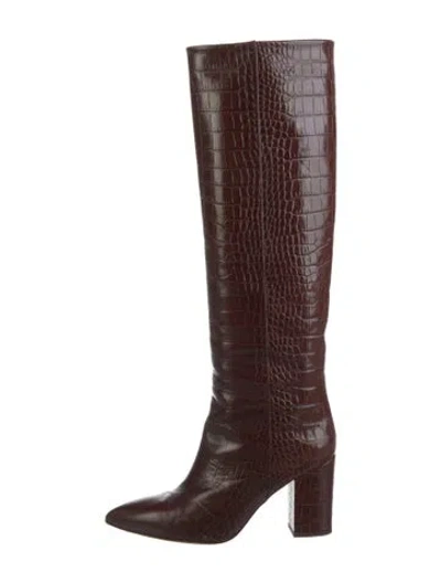 Pre-owned Paris Texas Embossed Leather Boots In Brown