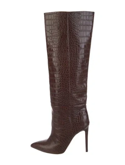 Pre-owned Paris Texas Embossed Leather Boots In Brown
