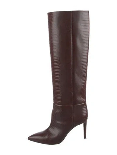 Pre-owned Paris Texas Embossed Leather Boots In Brown