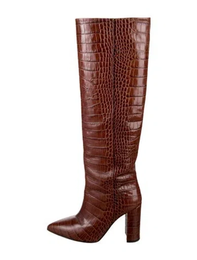 Pre-owned Paris Texas Embossed Leather Boots In Brown