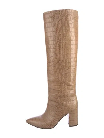 Pre-owned Paris Texas Embossed Leather Boots In Brown