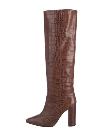 Pre-owned Paris Texas Embossed Leather Boots In Brown