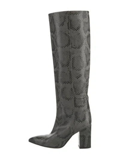 Pre-owned Paris Texas Embossed Leather Boots In Gray