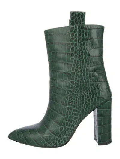 Pre-owned Paris Texas Embossed Leather Boots In Green