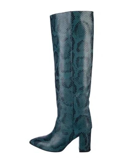 Pre-owned Paris Texas Embossed Leather Boots In Green