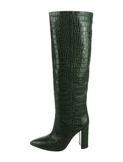 Pre-owned Paris Texas Embossed Leather Boots In Green