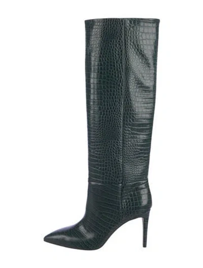 Pre-owned Paris Texas Embossed Leather Boots In Green