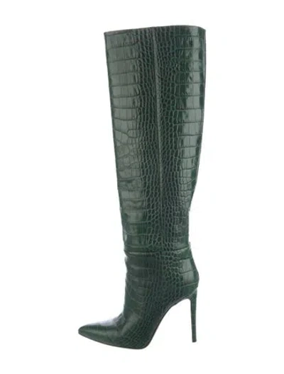 Pre-owned Paris Texas Embossed Leather Boots In Green