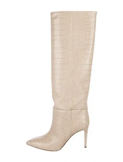 Pre-owned Paris Texas Embossed Leather Boots In Neutral