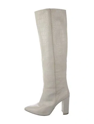 Pre-owned Paris Texas Embossed Leather Boots In Neutral