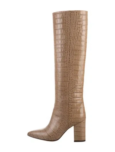 Pre-owned Paris Texas Embossed Leather Boots In Neutral