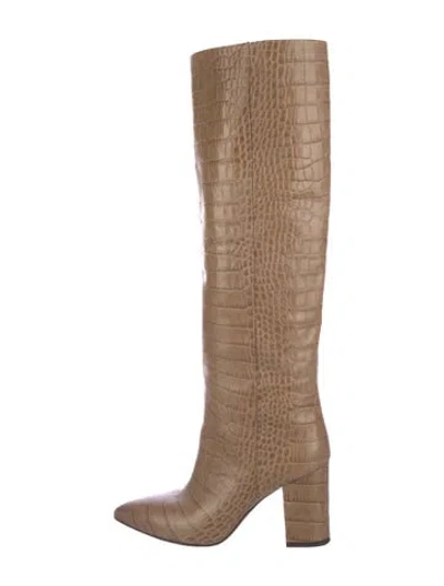 Pre-owned Paris Texas Embossed Leather Boots In Neutral