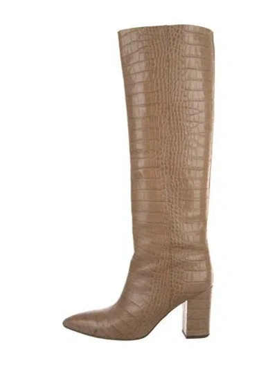 Pre-owned Paris Texas Embossed Leather Boots In Neutral
