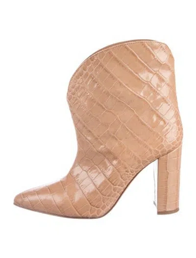 Pre-owned Paris Texas Embossed Leather Boots In Neutral