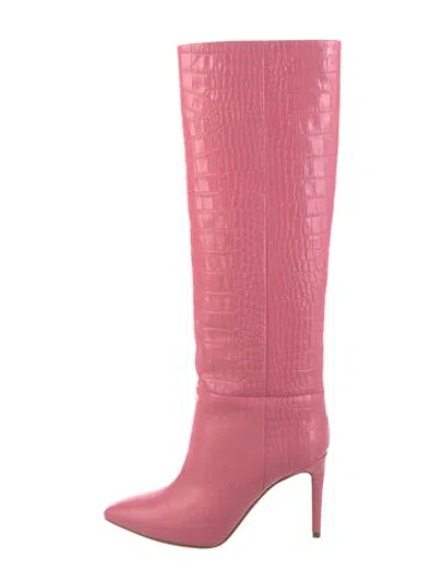 Pre-owned Paris Texas Embossed Leather Boots In Pink