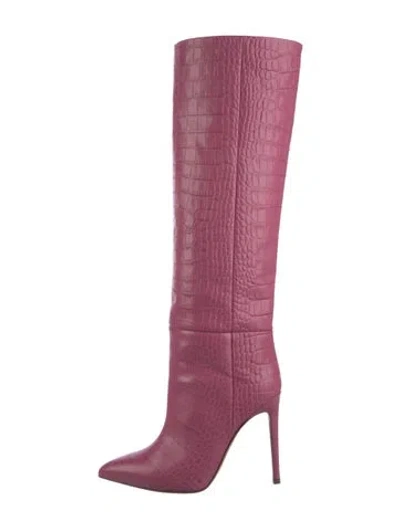 Pre-owned Paris Texas Embossed Leather Boots In Pink