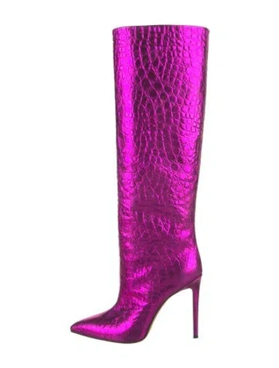 Pre-owned Paris Texas Embossed Leather Boots In Pink