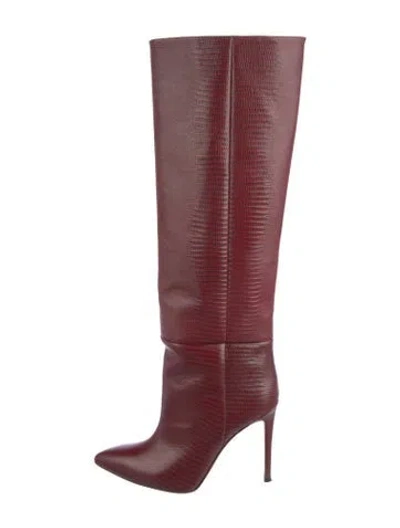 Pre-owned Paris Texas Embossed Leather Boots In Red