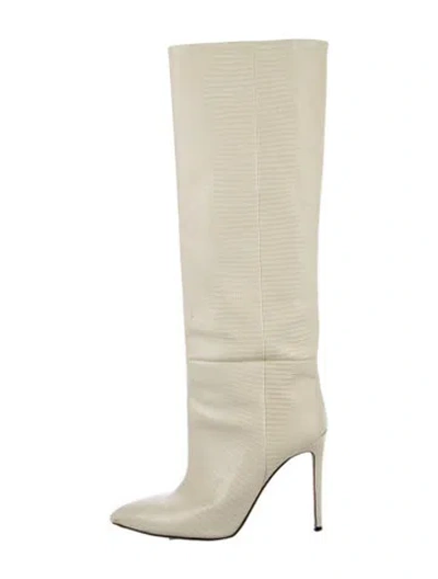 Pre-owned Paris Texas Embossed Leather Boots In White