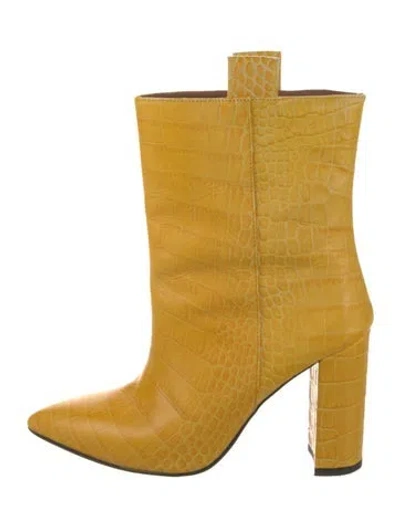 Pre-owned Paris Texas Embossed Leather Boots In Yellow