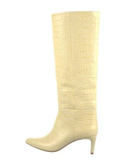 Pre-owned Paris Texas Embossed Leather Boots In Yellow