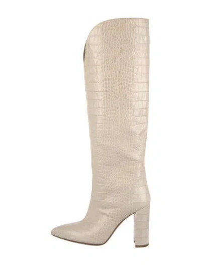 Pre-owned Paris Texas Embossed Leather Patterned Boots In Neutrals