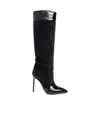 Paris Texas Embossed Point-toe Stiletto Boots In Black