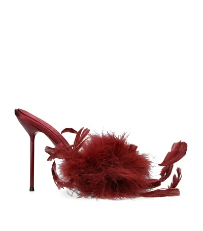 Paris Texas Feather Lidia Mules 105 In Red