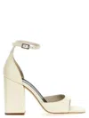 Paris Texas 100mm Fiona Leather High Heel Sandals In 白色的