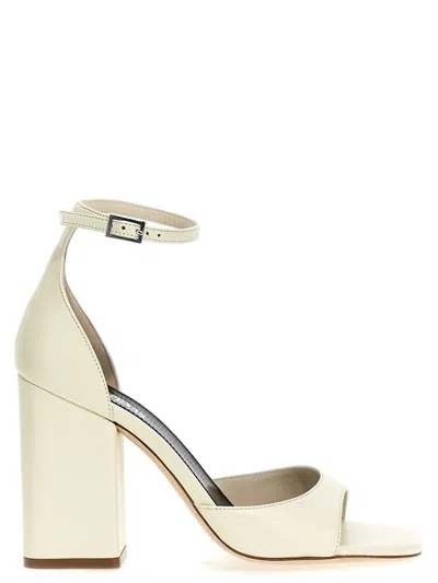 Paris Texas 100mm Fiona Leather High Heel Sandals In White