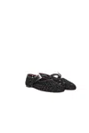 Paris Texas Sveva Woven Leather-trimmed Ballet Flats
