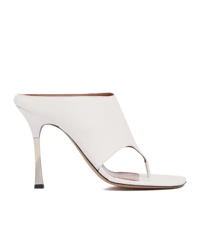 Paris Texas Flip Flop Heeled Mules In White
