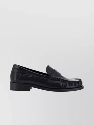 Paris Texas Fringed Calfskin Leather Loafers In Black