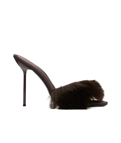 Paris Texas Furry Lidia High-heeled Sandals In Black