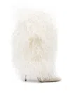 Paris Texas Furry Stiletto Midcalf Boot In White