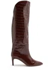 Paris Texas Gaia 60 Crocodile-effect Leather Knee-high Boots In Brown