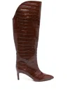 Paris Texas 100mm Crocodile-embossed Boots In Brown