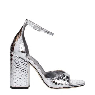 Paris Texas Gray Leather Sandal