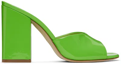 PARIS TEXAS GREEN ANJA HEELED SANDALS