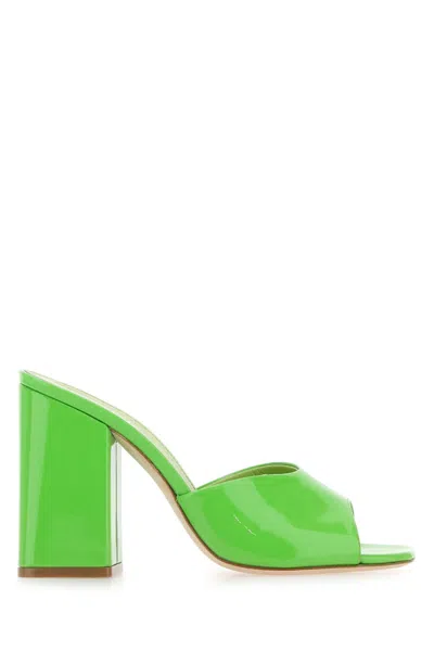 Paris Texas Green Slip On Heels