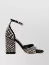 Paris Texas Heel Block Stud Embellishments Open Toe In Black