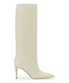 Paris Texas Knee-high Leather Boots With Pointed Toe In White