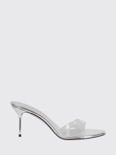 Paris Texas Laminated Leather Lidia Mules In Silver