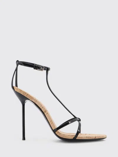 Paris Texas Patent Leather Lidia T-strap Heeled Sandals 105 In Black
