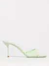 Paris Texas Green Stiletto Sandals With Glossy Finish In Green