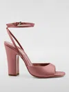 Paris Texas Satin Covered Heel Sandals With Squared Toe In Pink