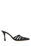 Paris Texas Black Leather Nadia Mules In Black