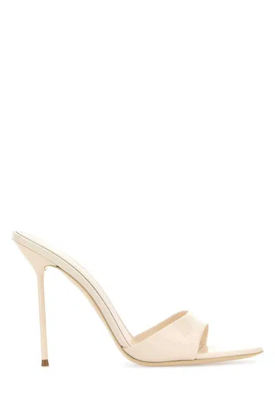 Paris Texas 105mm Lidia Patent Leather Mules In Neutral