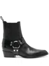 Paris Texas Helena Shiny Vintage Leather Ankle Boots In Black