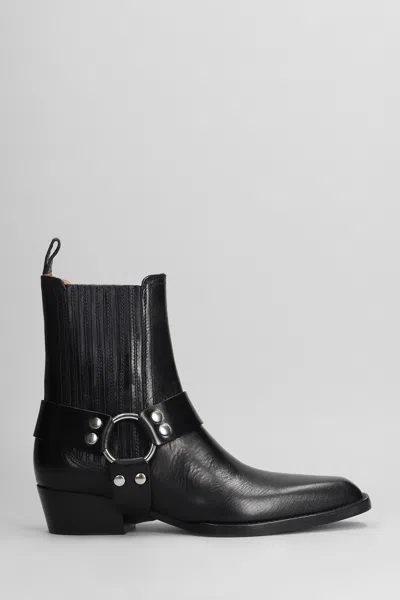 PARIS TEXAS HELENA ANKLE BOOT TEXAN ANKLE BOOTS IN BLACK LEATHER